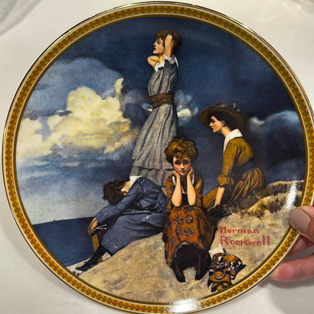 NORMAN ROCKWELL Knowles Limited Edition “Waiting on the Shore” Collector Plate